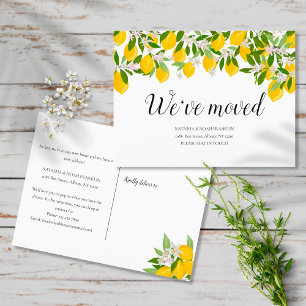 Lemons Blossom We've Moved New Home New Address Announcement Postcard