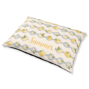 Lemons & Blossoms Outdoor Dog Bed with Name 