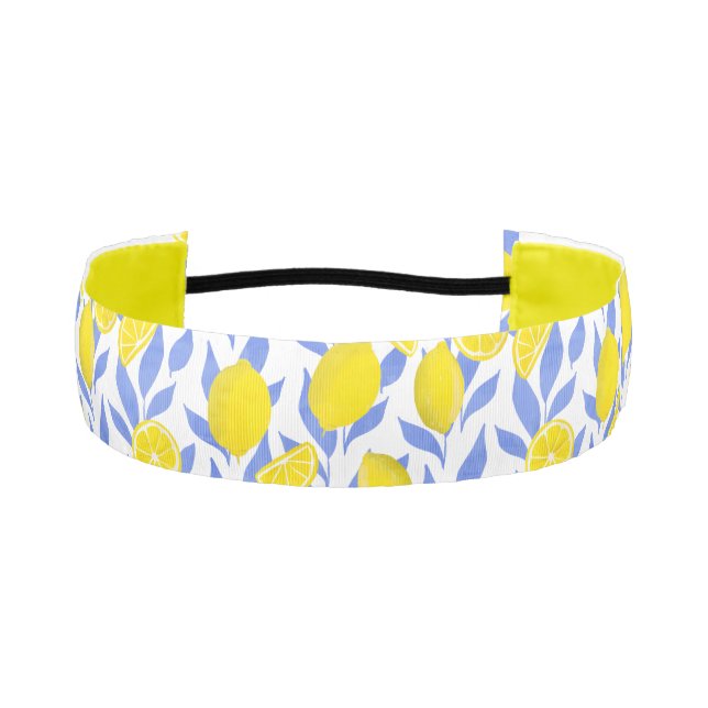 Lemons Blue Mediterranean Athletic Headband (Front)