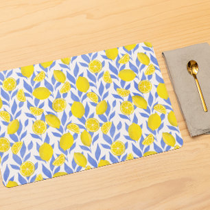 Lemons Blue Mediterranean Cloth Placemat