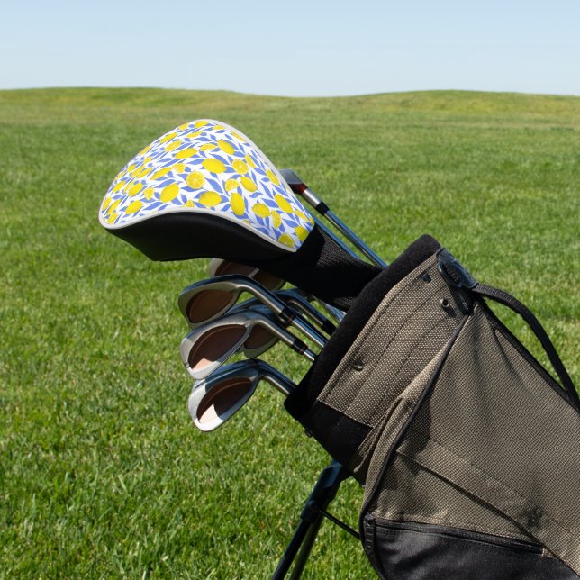 Lemons Blue Mediterranean Golf Head Cover (In Situ)