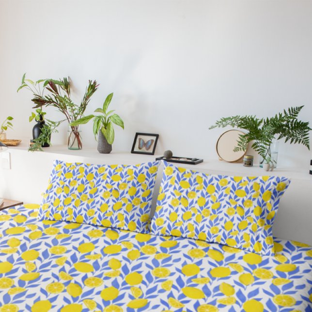 Lemons Blue Mediterranean Pillow Case (Creator Uploaded)
