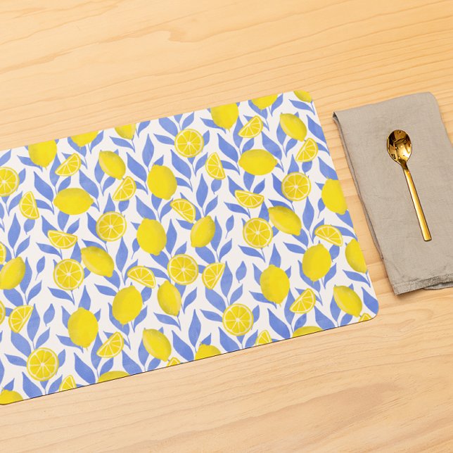 Lemons Blue Mediterranean Placemat (Creator Uploaded)