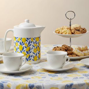 Lemons Blue Mediterranean Teapot