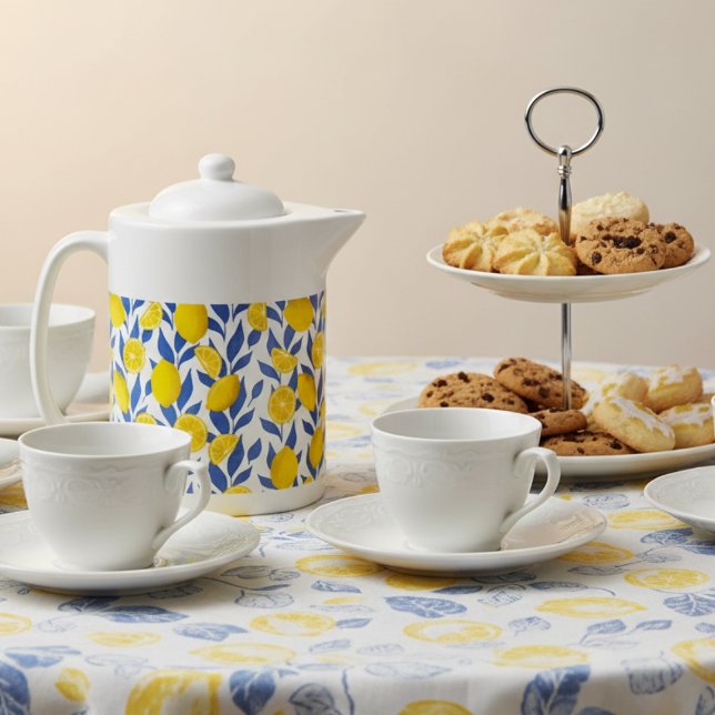 Lemons Blue Mediterranean Teapot (Creator Uploaded)