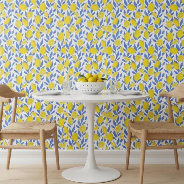 Lemons Blue Mediterranean Wallpaper (Creator Uploaded)