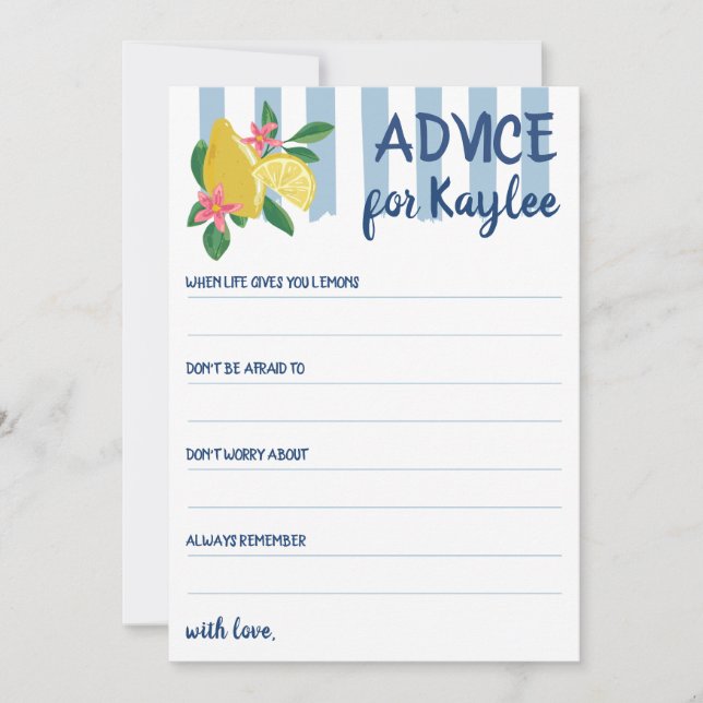 Lemons & Blue Stripes Advice Graduation (Front)