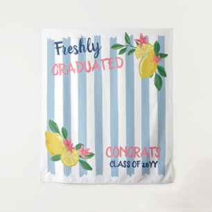 Lemons & Blue Stripes Freshly Graduated Backdrop