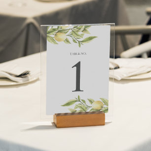 Lemons boho Personalized Table Number