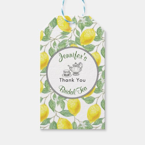 Lemons Branch and Tea Bridal Shower Thank You Gift Tags