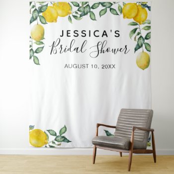 Lemons Bridal Shower Backdrop Photo Booth by DesignbyRedline at Zazzle