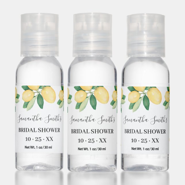 Lemons Bridal Shower Favor Hand Sanitizer (Set)