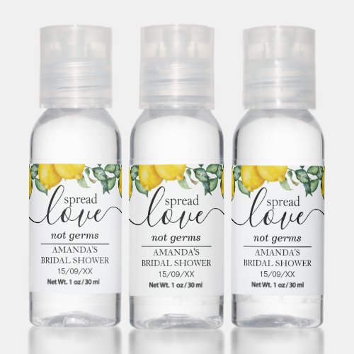 Lemons Bridal Shower favors Hand Sanitizer