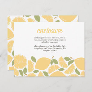 Lemons Bridal Shower Invitation Insert