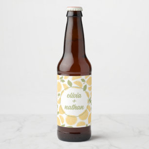 Lemons Bridal Shower or Wedding Personalized Beer Bottle Label