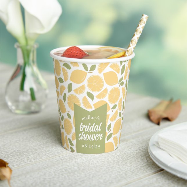 Lemons Bridal Shower Personalized Paper Cups (Insitu)