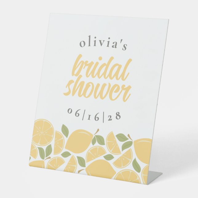 Lemons Bridal Shower Personalized Pedestal Sign (Front)