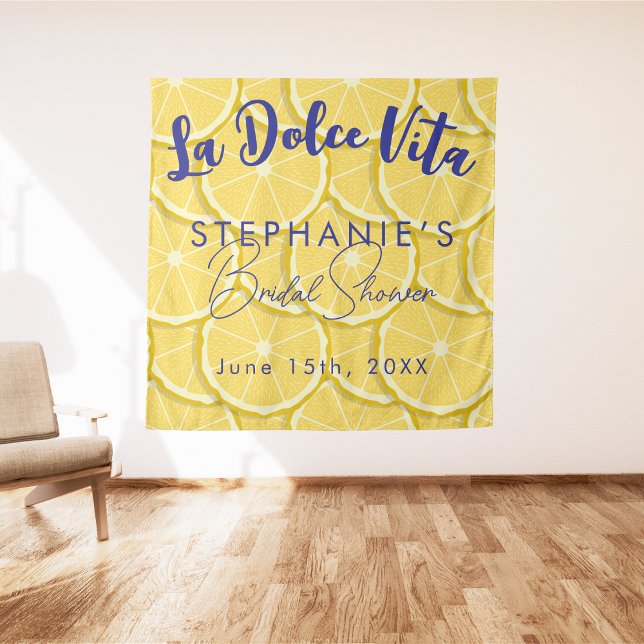 Lemons Bridal Shower Photo Booth Backdrop Tapestry (Creator Uploaded)