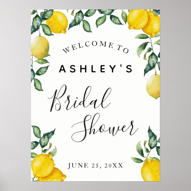 Lemons Bridal Shower welcome sign (Front)