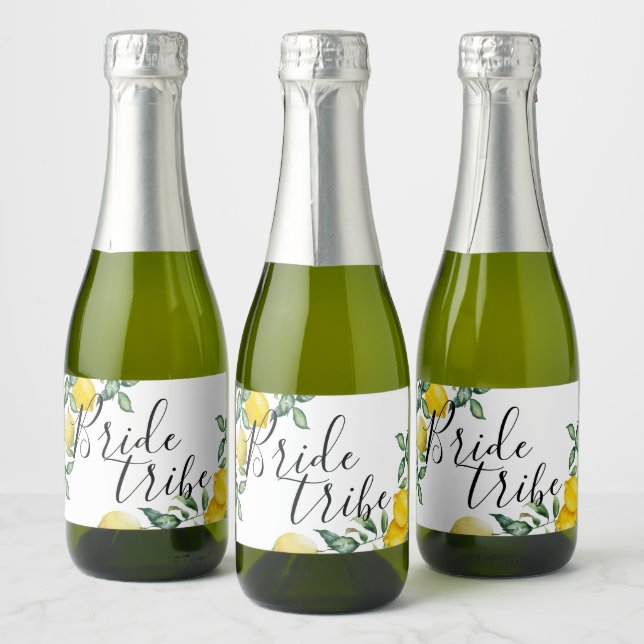 Lemons Bride Tribe proposal favor Sparkling Wine Label (Bottles)