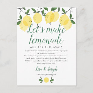 Lemons Change the Date Postponed Cancelled Photo Postcard