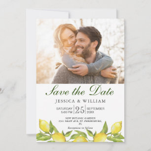 Lemons Chic Photo Wedding Save the Date Invitation