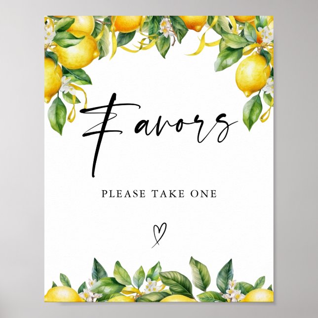  Lemons Citrus bridal shower Favors Poster (Front)