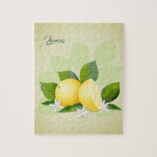 Lemons Citrus Fruit Botanical Jigsaw Puzzle