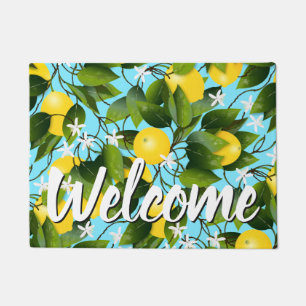 Lemons Citrus Fruit Floral Doormat