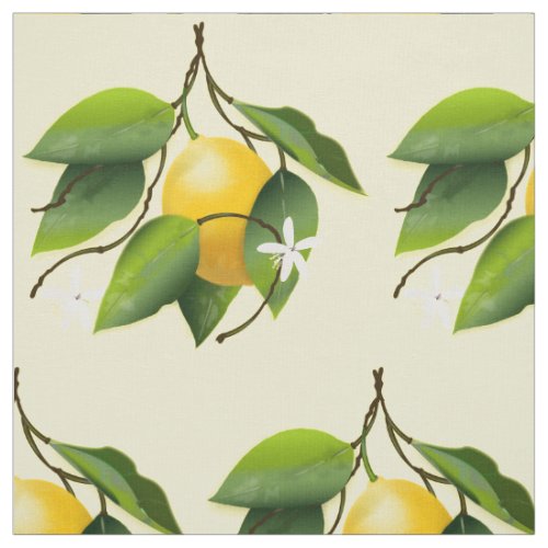 Lemons Citrus Fruit Floral Fabric