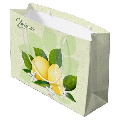 Lemons Citrus Fruit Large Gift Bag