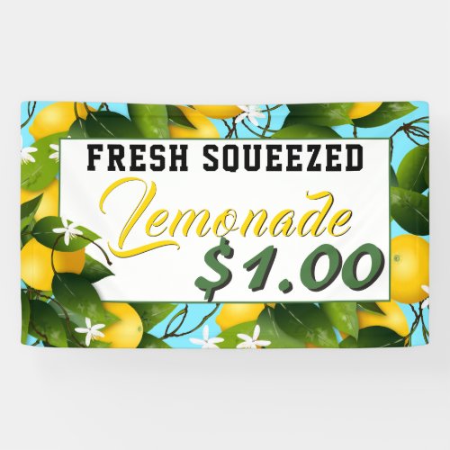 Lemons Citrus Fruit Lemonade Stand Banner