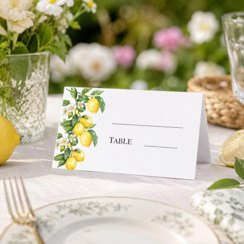 Lemons citrus garden party place card