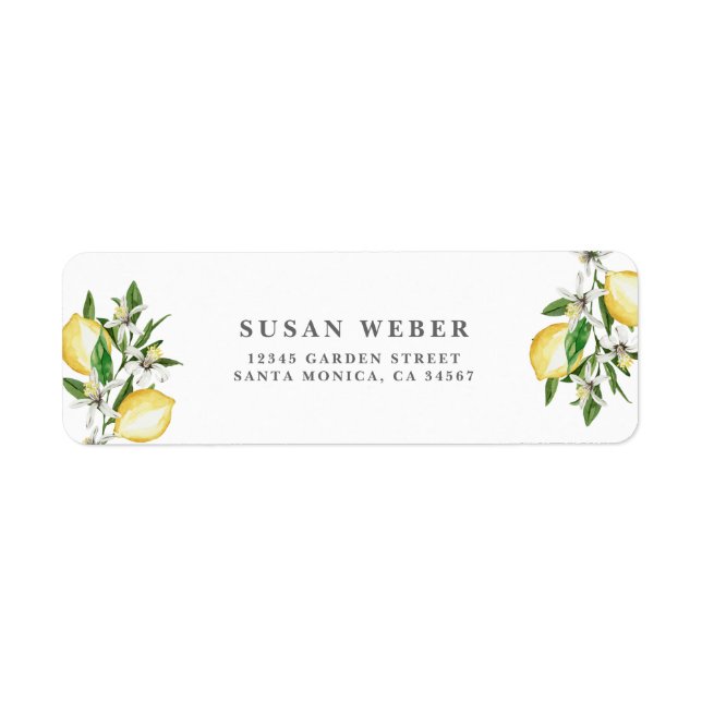 Lemons citrus invitation label (Front)