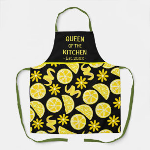 lemons citrus lemonade chef cute yellow black apron