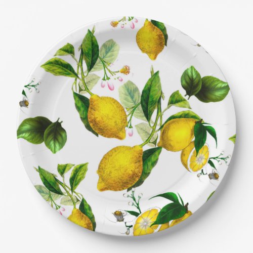 Lemonscitrusmediterranean art    paper plates