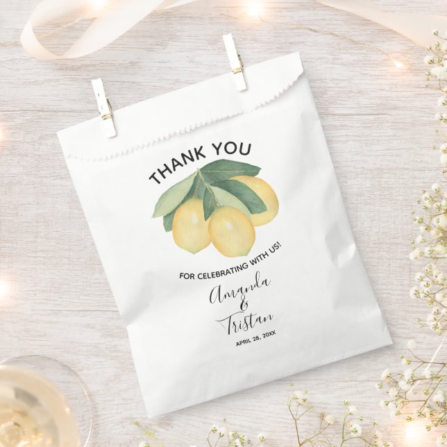 Lemons Citrus Thank You Favor Bag (Clipped)