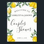 Lemons Couples Shower welcome sign<br><div class="desc">Couples Shower welcome sign poster with lemons and greenery. Find matching items in our shop or contact us.</div>