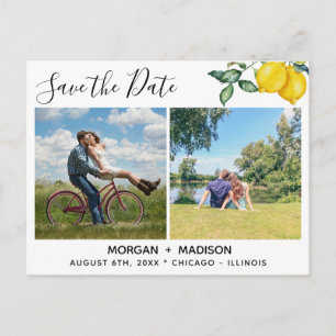 Lemons Custom Photos Save the Date Announcement Postcard