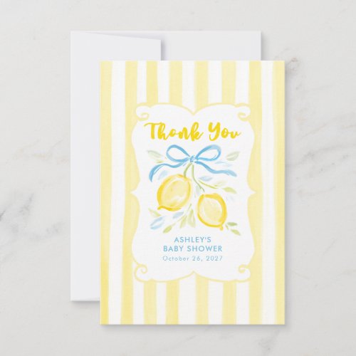 Lemons Cute Boy Baby Shower Thank You Card