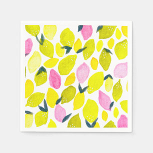 Lemons cute watercolor napkins