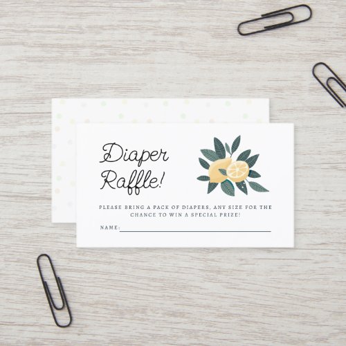 Lemons diaper raffle card