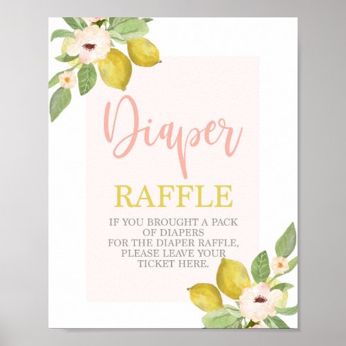 Lemons Diaper Raffle Shower sign