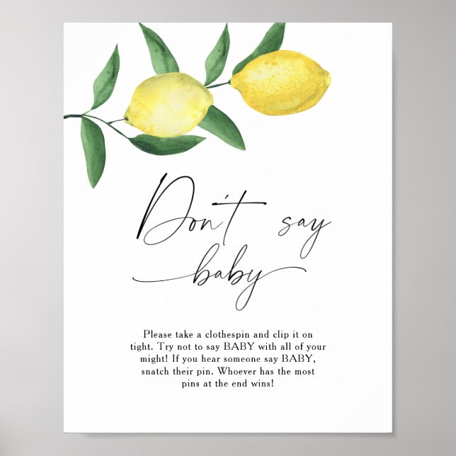 Lemons - Don't say baby Poster (Front)