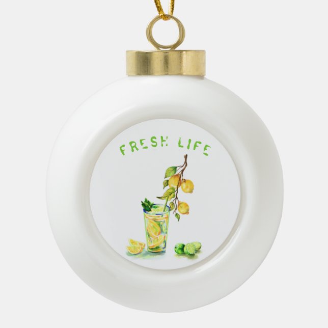 Lemons Drink Christmas Ornament (Front)