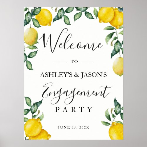 Lemons Engagement Party welcome sign