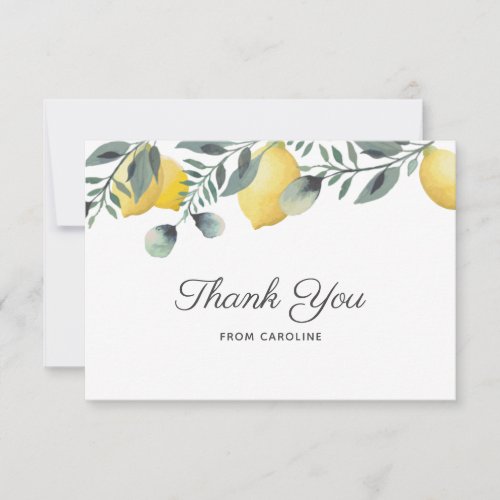 Lemons  Eucalyptus Bridal Shower Thank You Card