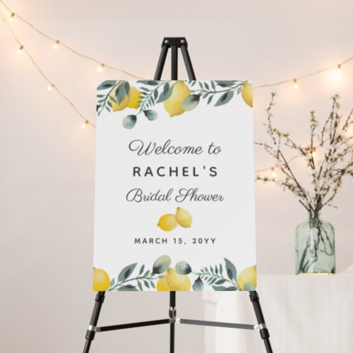 Lemons Eucalyptus Budget Bridal Shower Foam Board