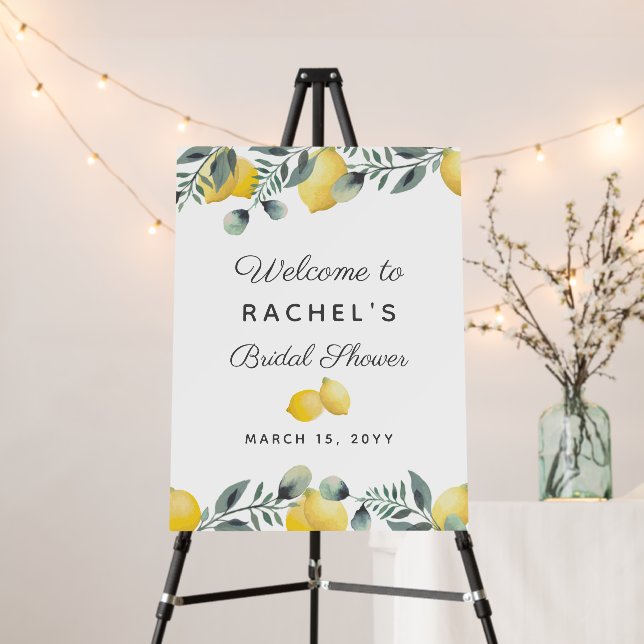 Lemons Eucalyptus Budget Bridal Shower Foam Board (In Situ (Stand))