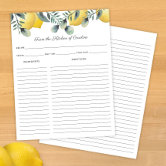 Recipe Inserts for Recipe Binder | Zazzle